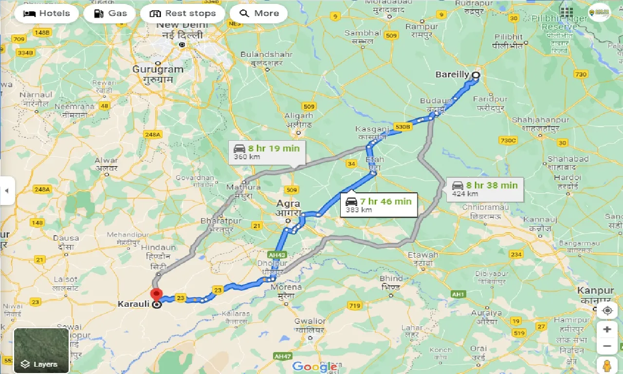 bareilly-to-karauli-one-way