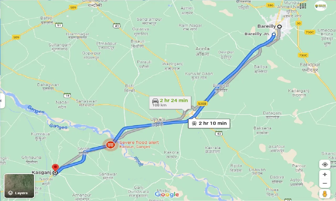 bareilly-to-kasganj-one-way