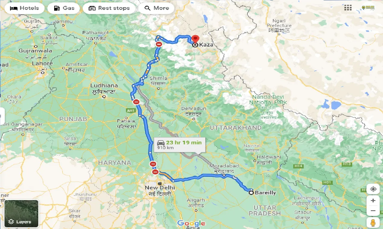 bareilly-to-kaza-taxi