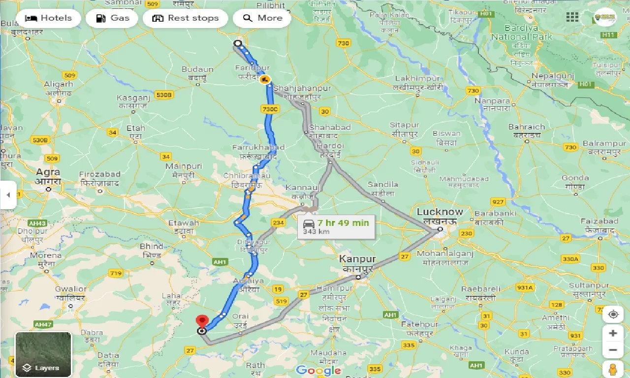 bareilly-to-konch-taxi