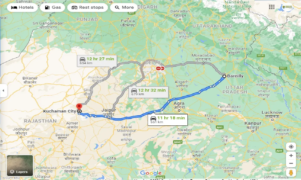 bareilly-to-kuchaman-city-taxi
