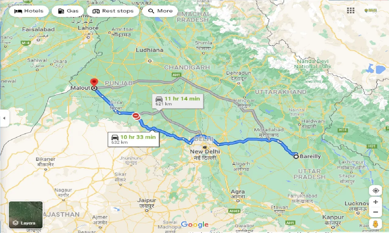 bareilly-to-malout-one-way