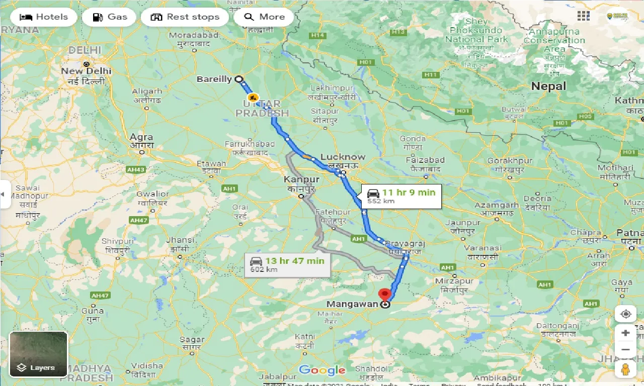 bareilly-to-mangawan-one-way