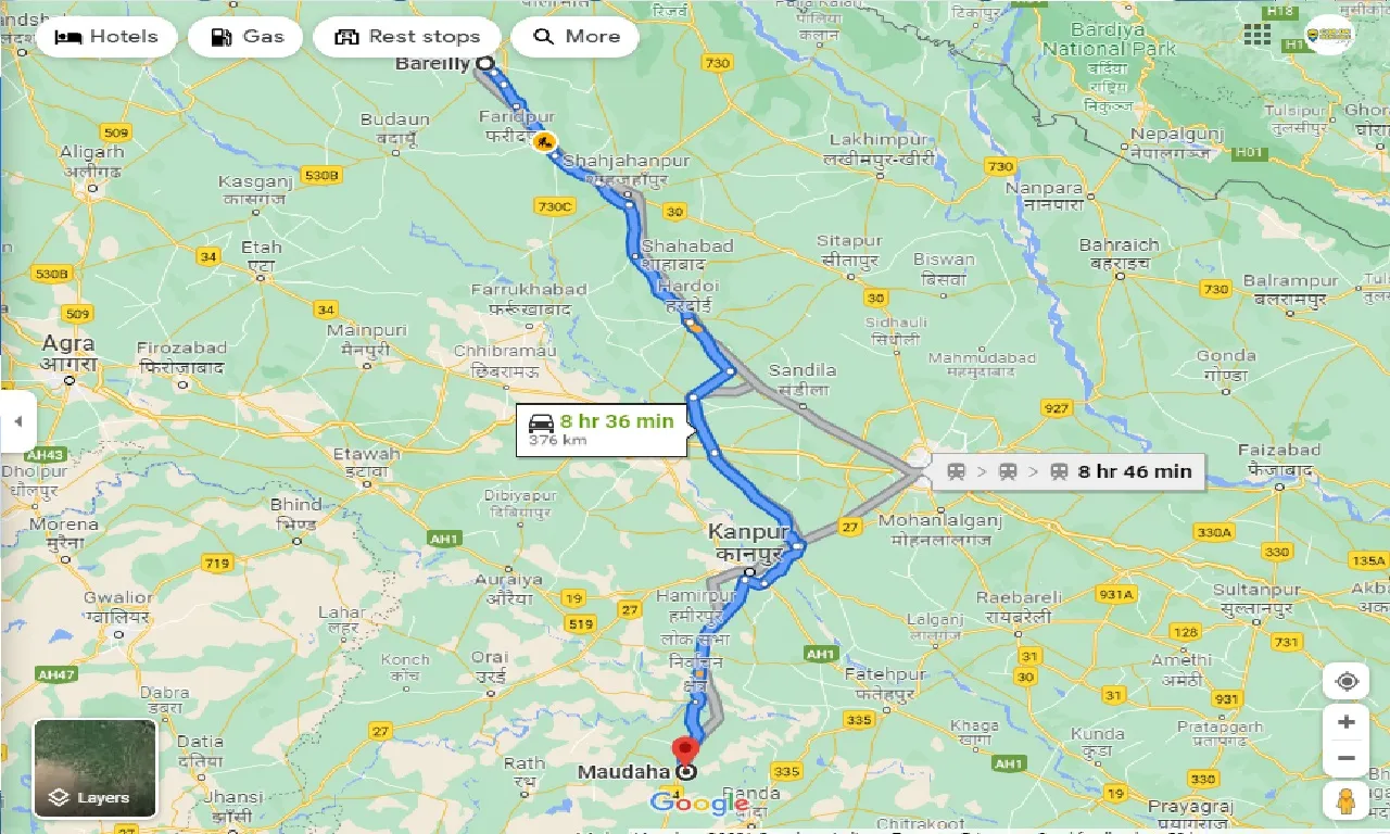 bareilly-to-maudaha-one-way