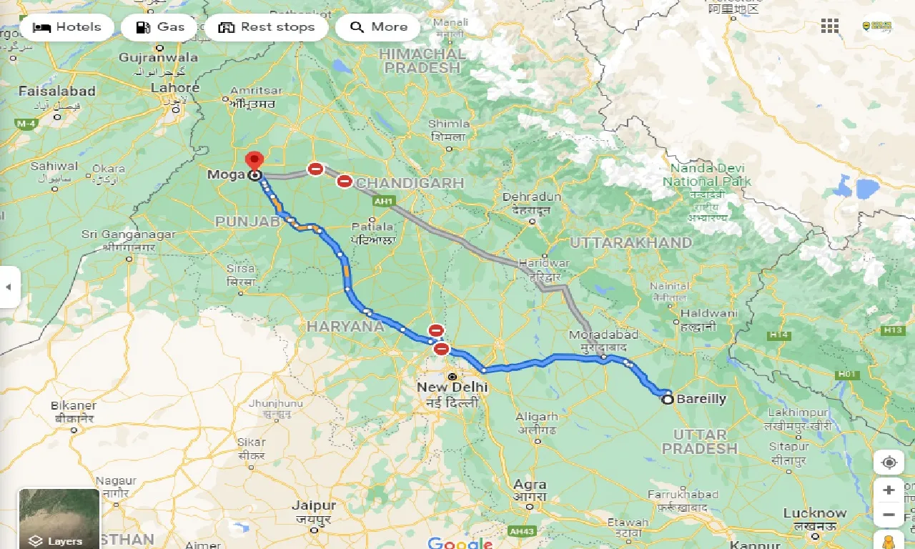 bareilly-to-moga-one-way