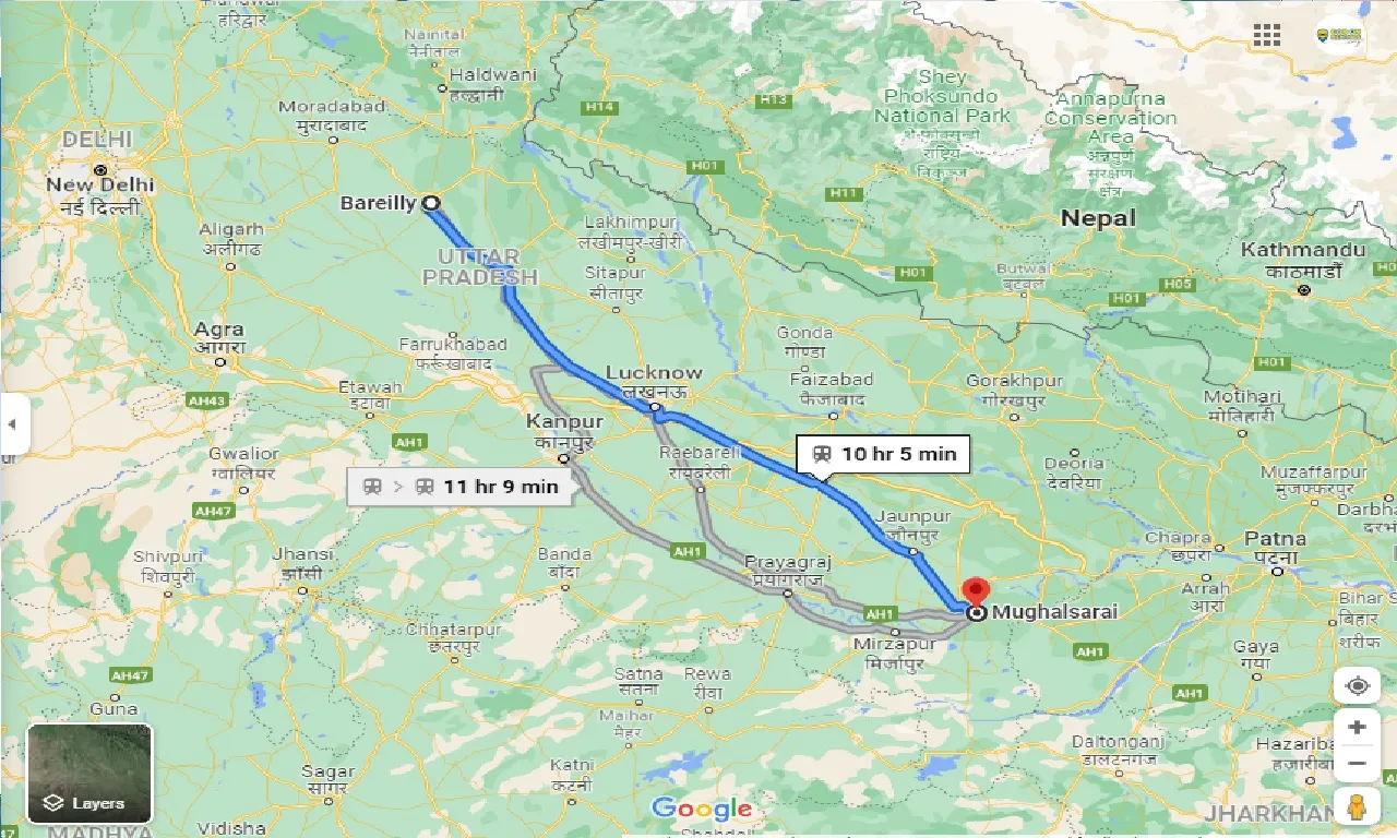 bareilly-to-mughalsarai-taxi