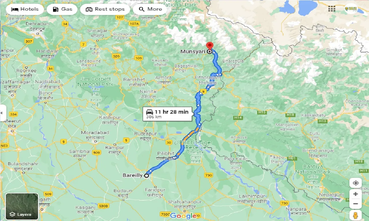 bareilly-to-munsyari-taxi