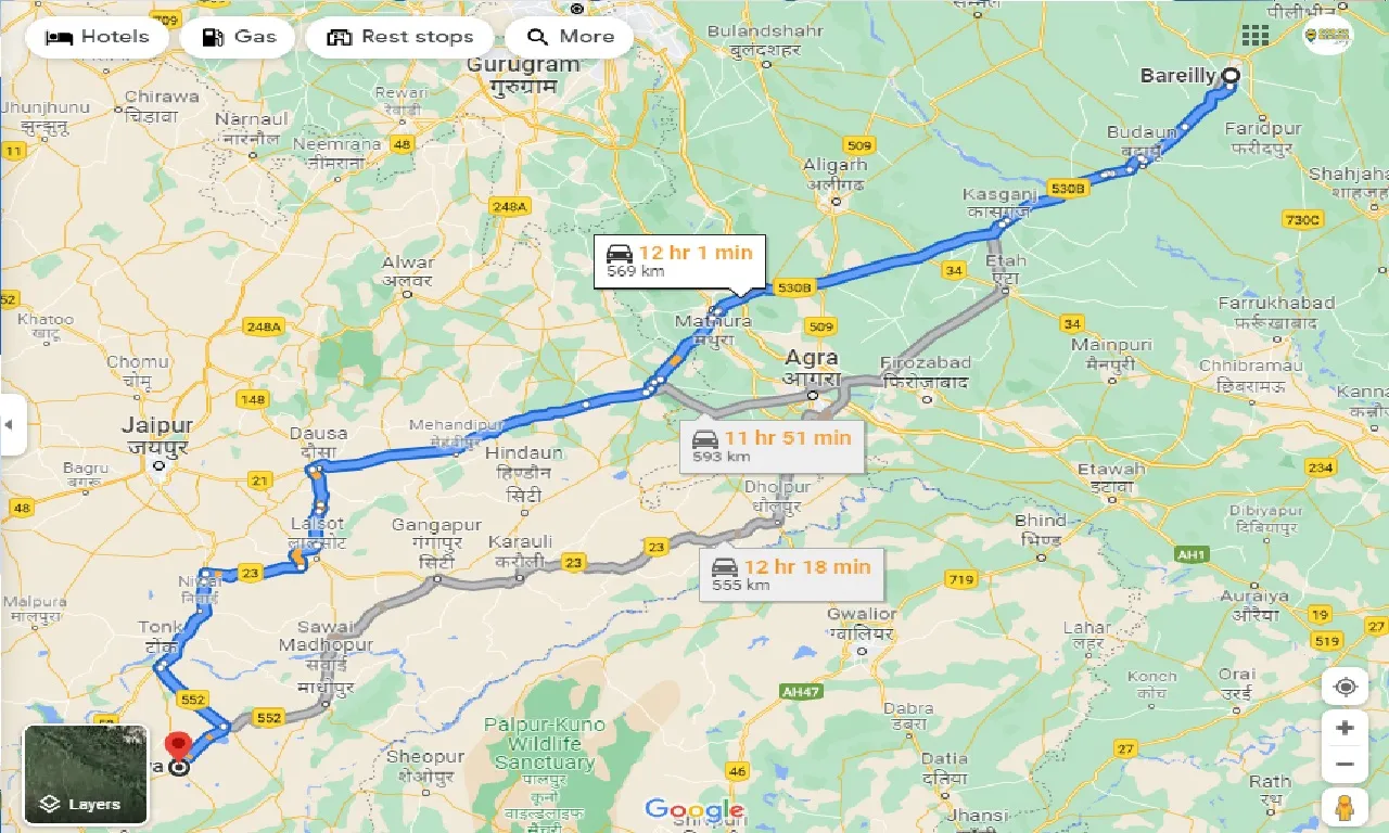 bareilly-to-nainwa-taxi