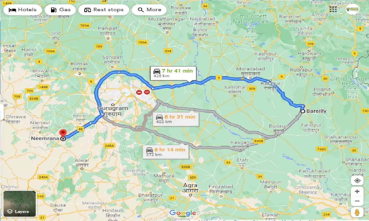 bareilly-to-neemrana-one-way