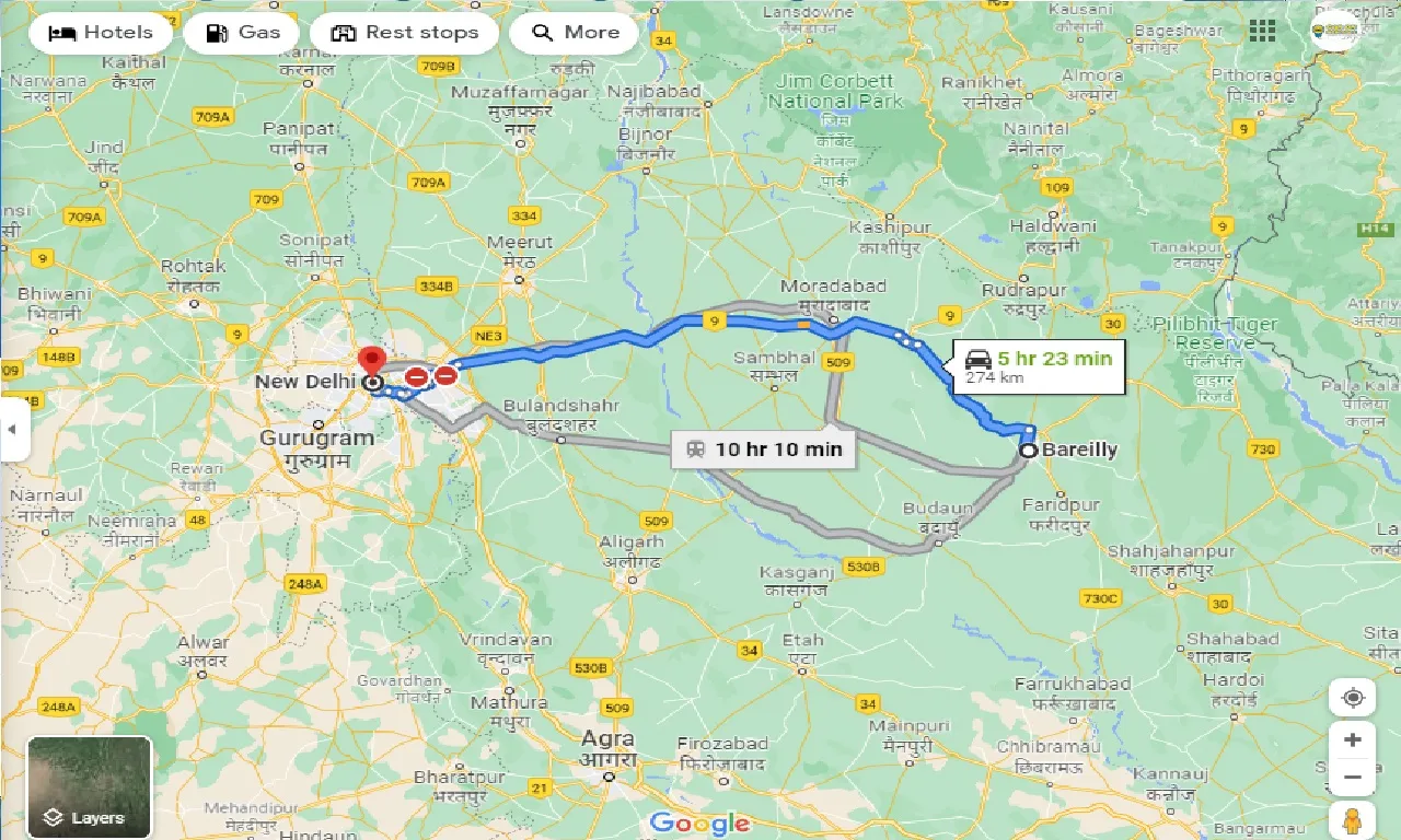 bareilly-to-new-delhi-taxi