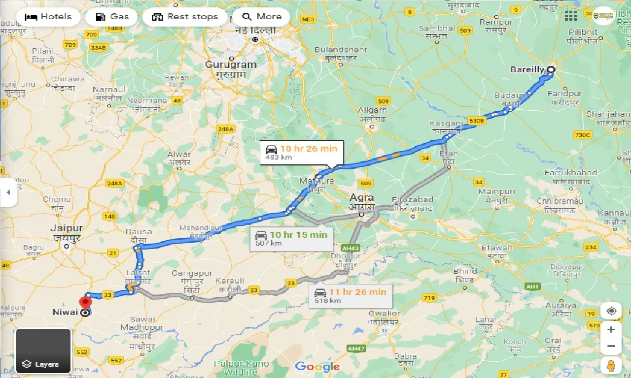 bareilly-to-niwai-taxi