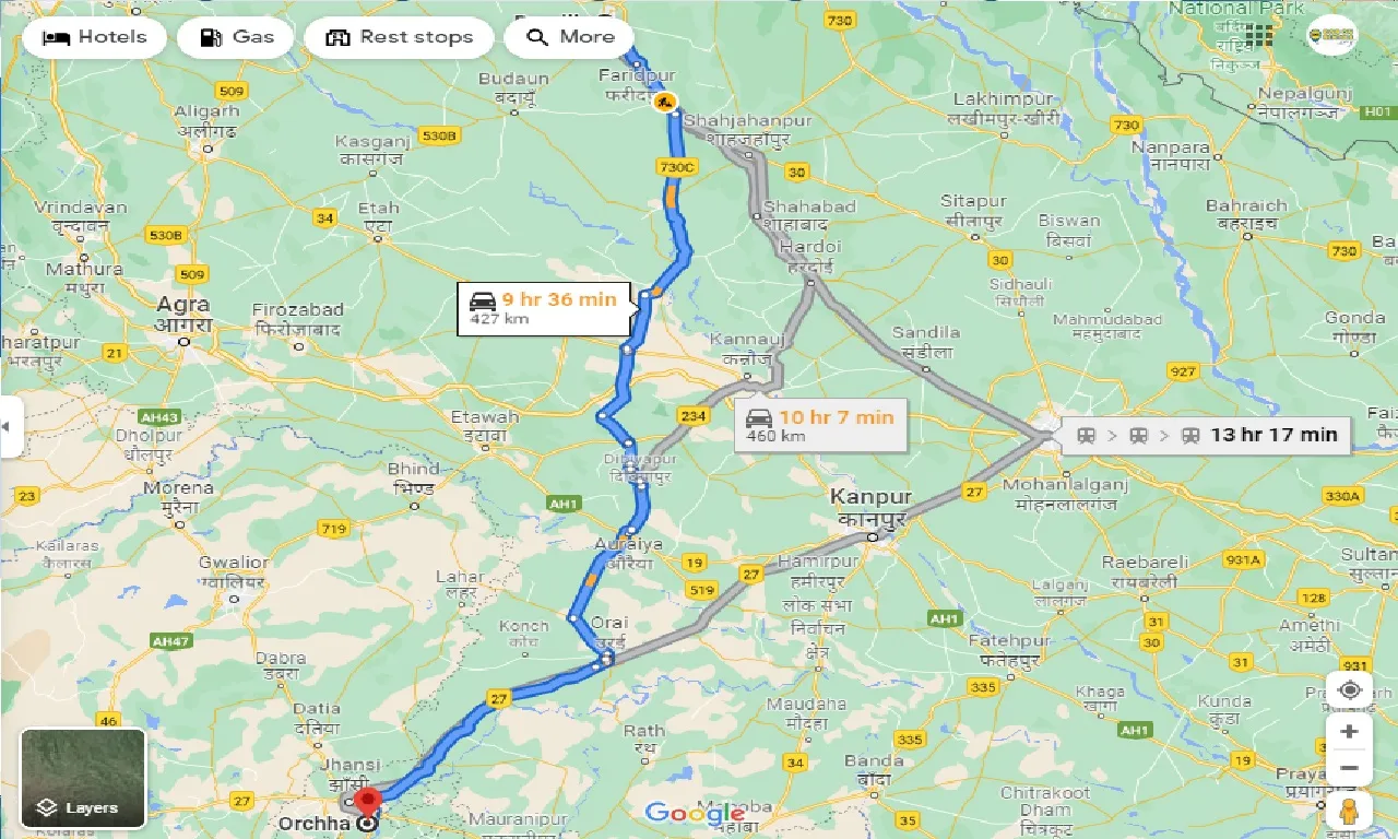 bareilly-to-orchha-one-way