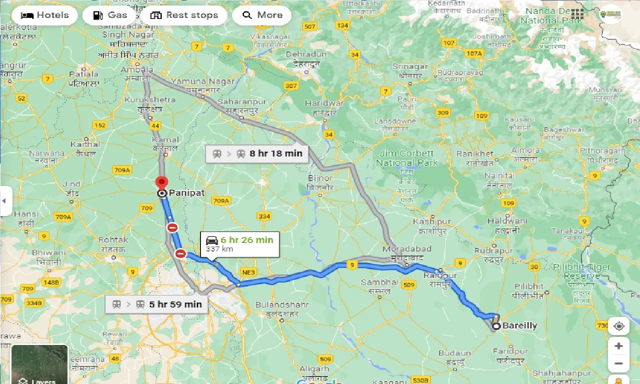 bareilly-to-panipat-one-way
