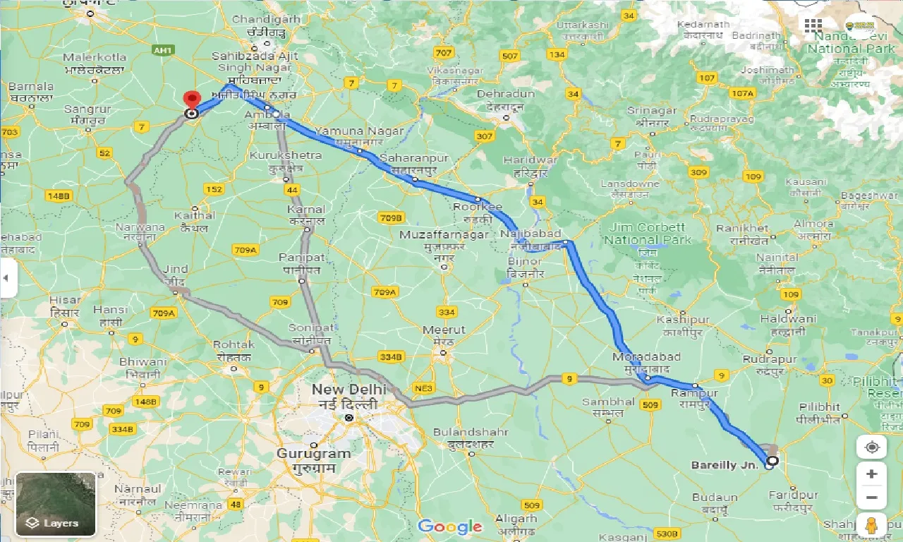bareilly-to-patiala-taxi