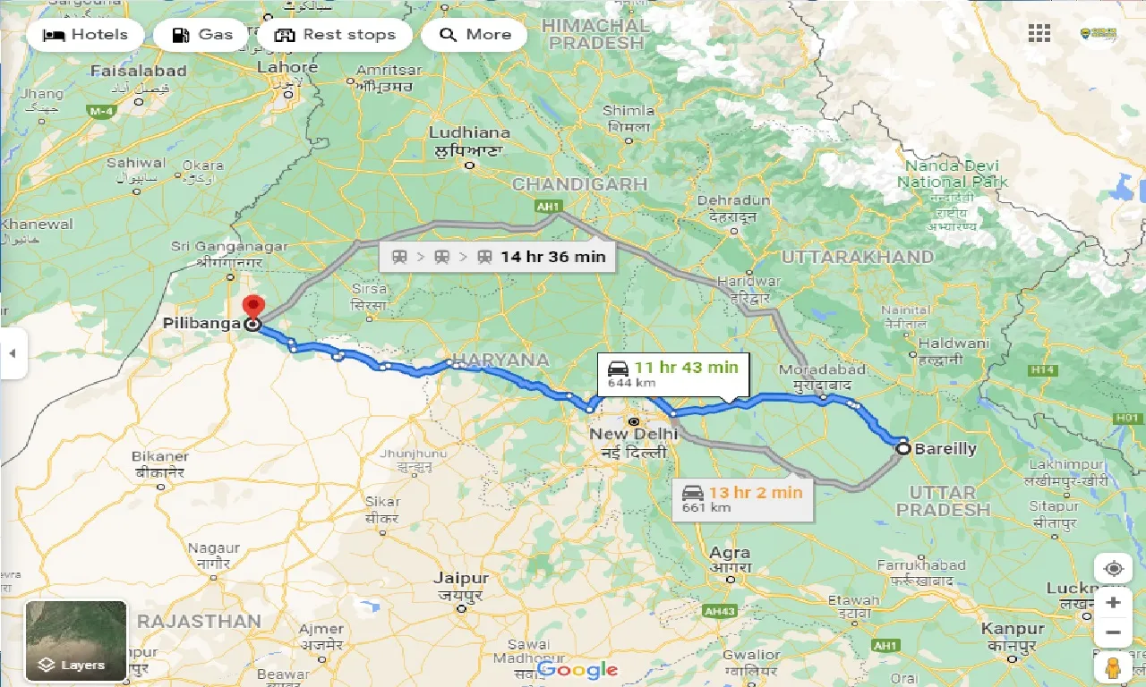 bareilly-to-pilibanga-one-way