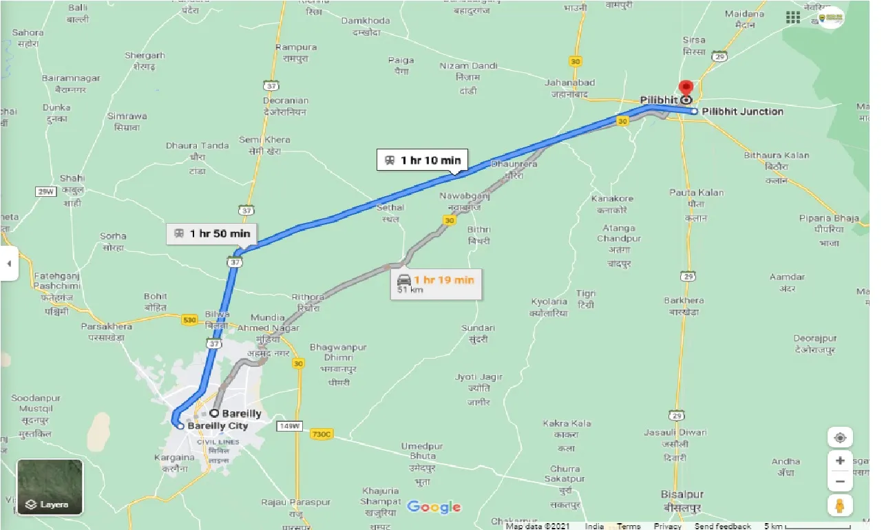 bareilly-to-pilibhit-one-way