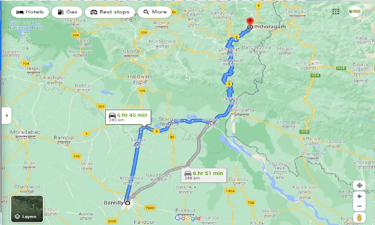 bareilly-to-pithoragarh-round-trip