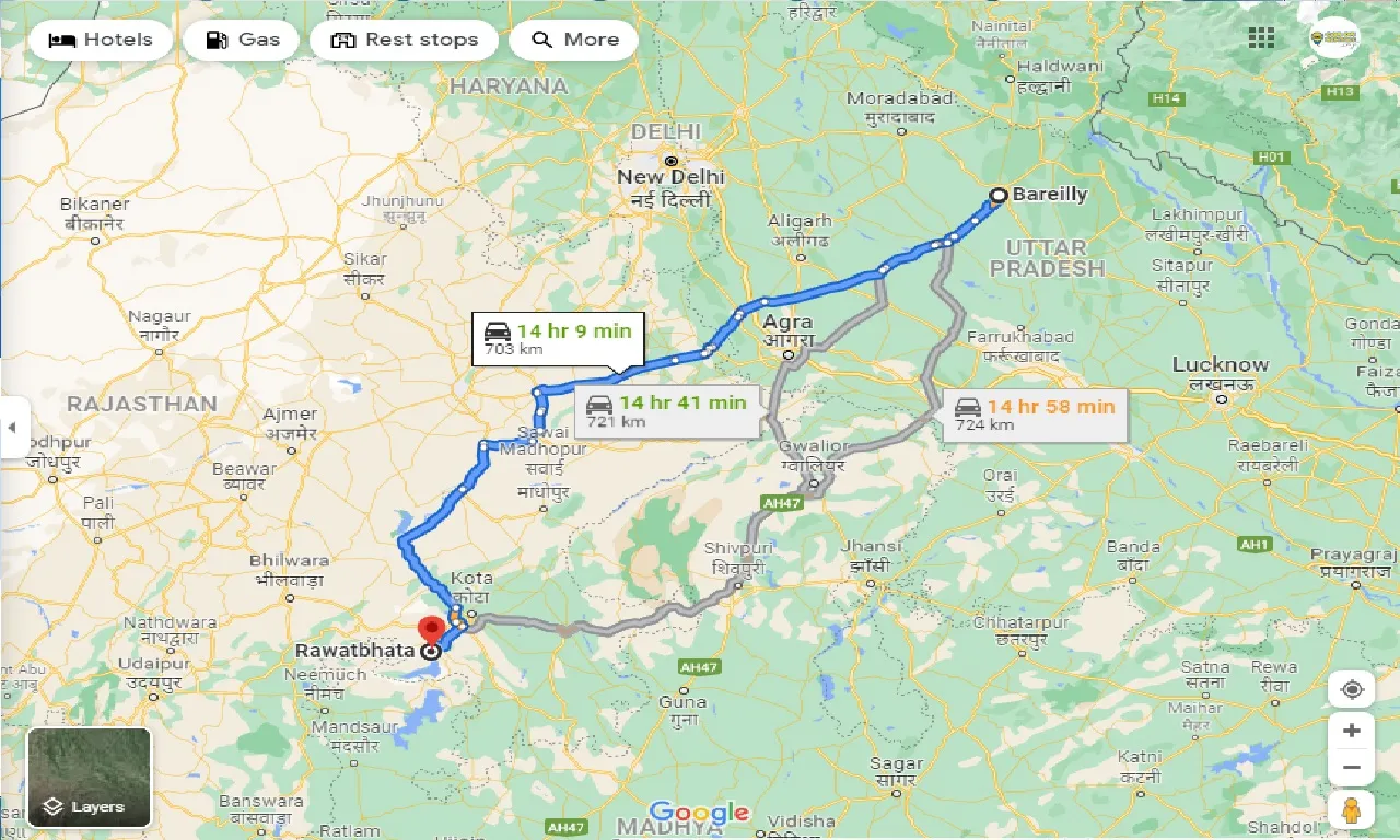bareilly-to-rawatbhata-taxi
