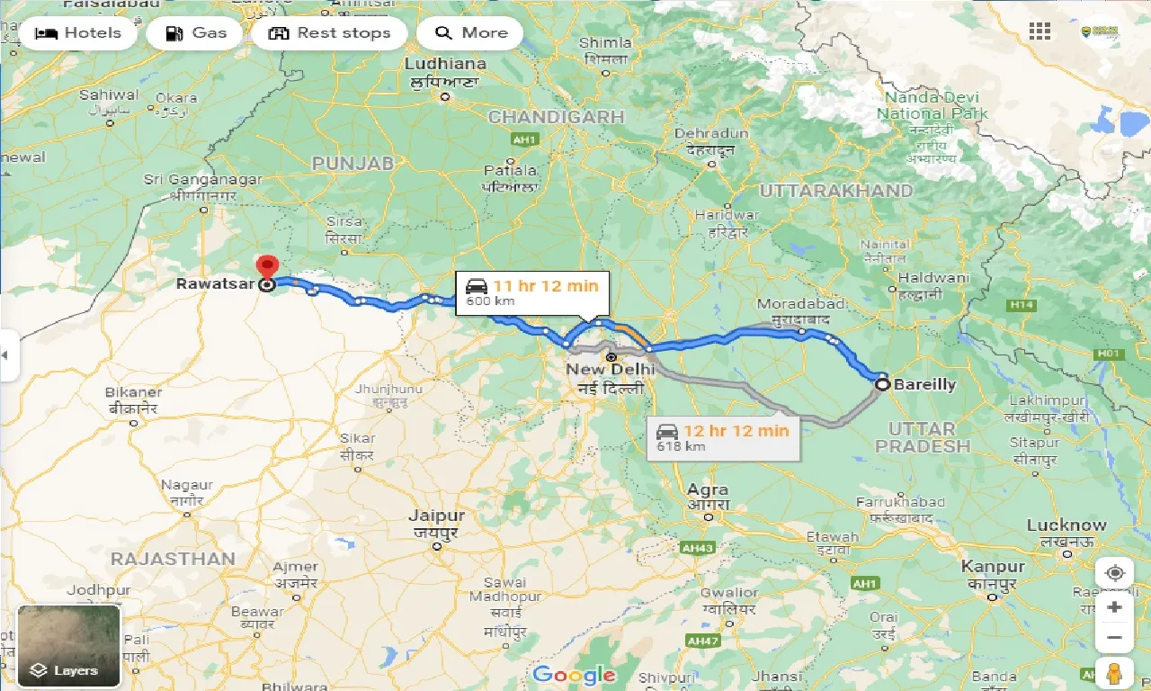 bareilly-to-rawatsar-taxi