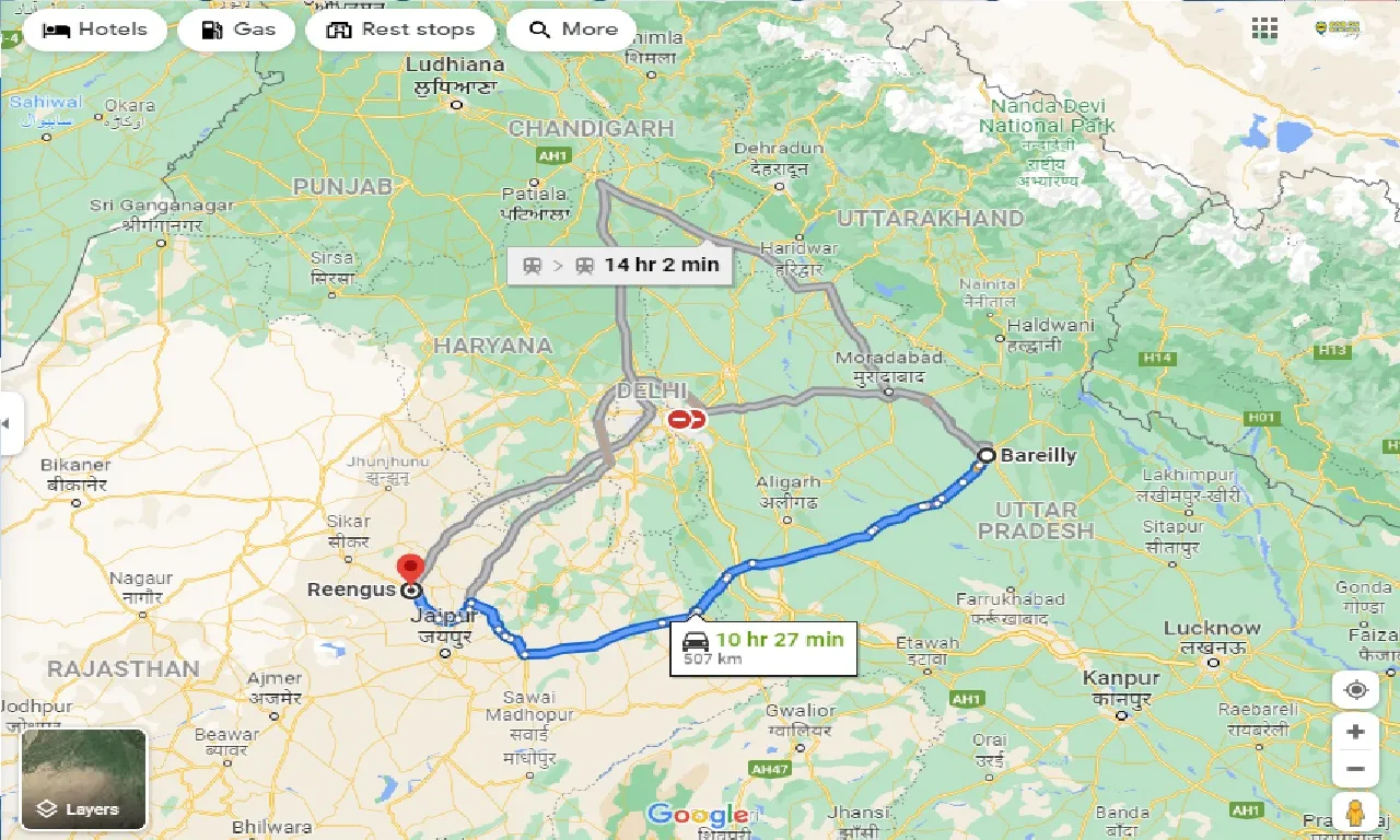 bareilly-to-reengus-taxi