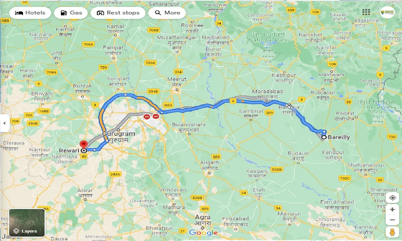 bareilly-to-rewari-taxi
