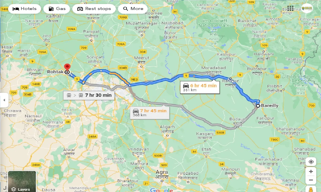 bareilly-to-rohtak-taxi