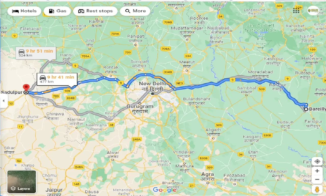 bareilly-to-sadulpur-one-way