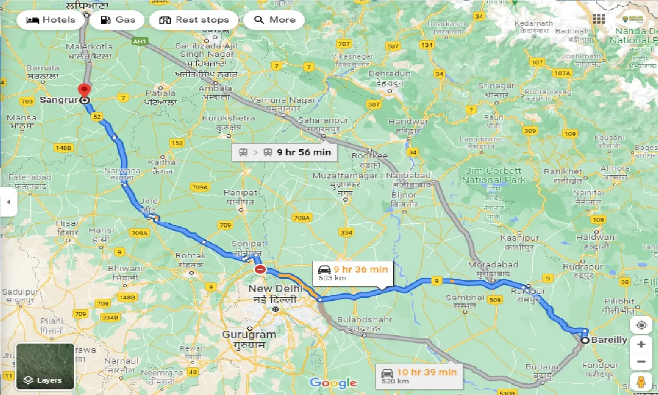 bareilly-to-sangrur-taxi