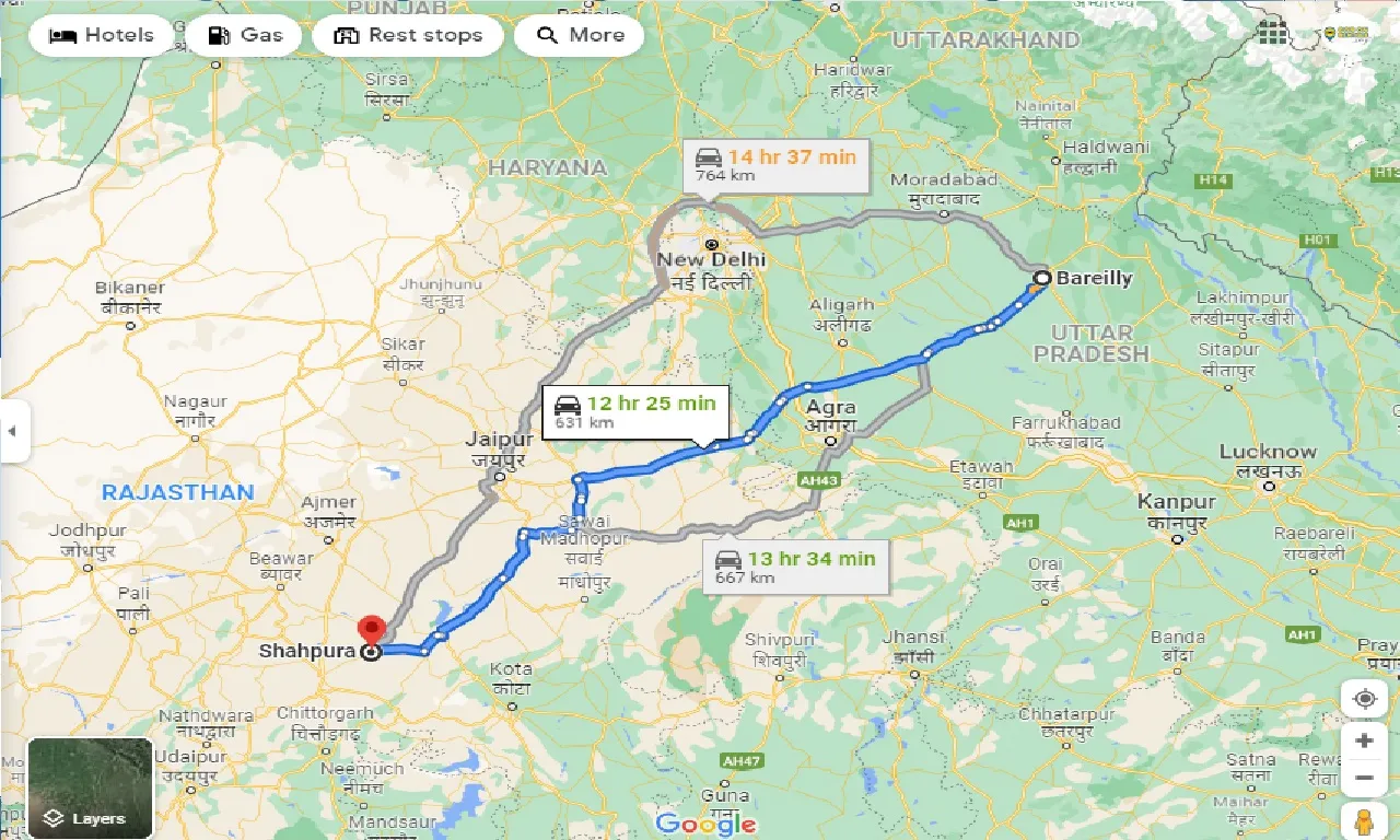 bareilly-to-shahpura-taxi