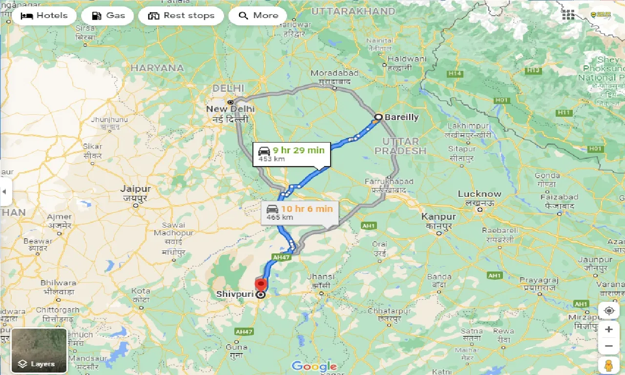 bareilly-to-shivpuri-one-way