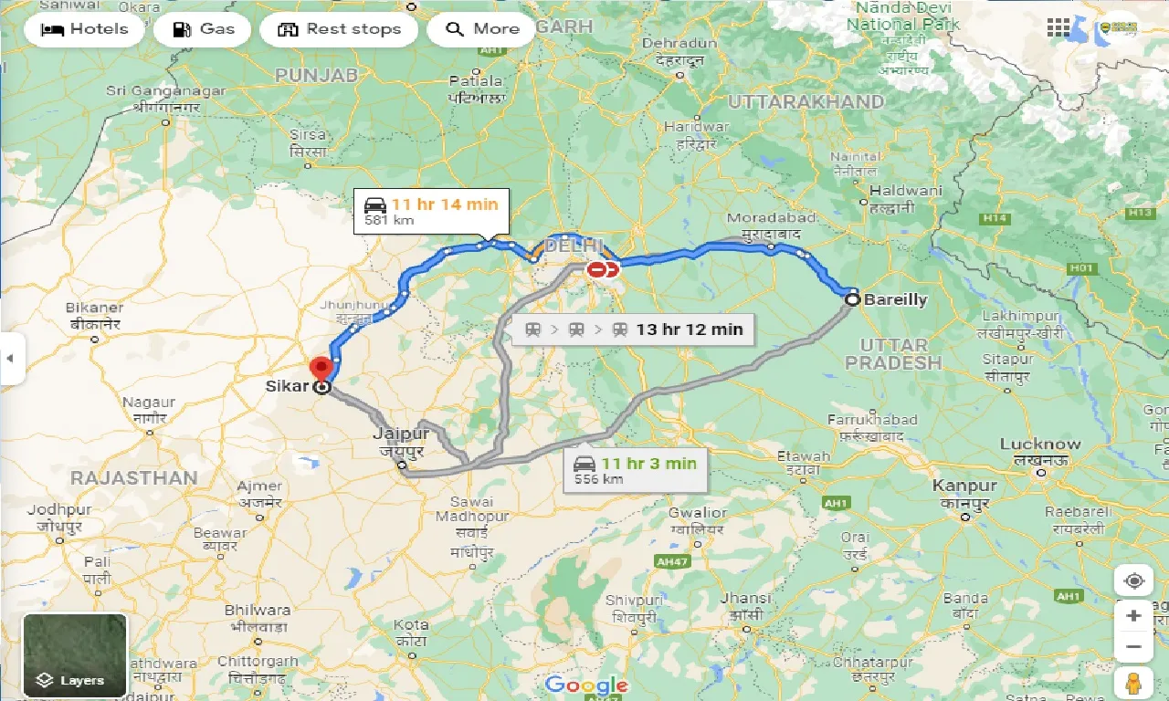 bareilly-to-sikar-one-way