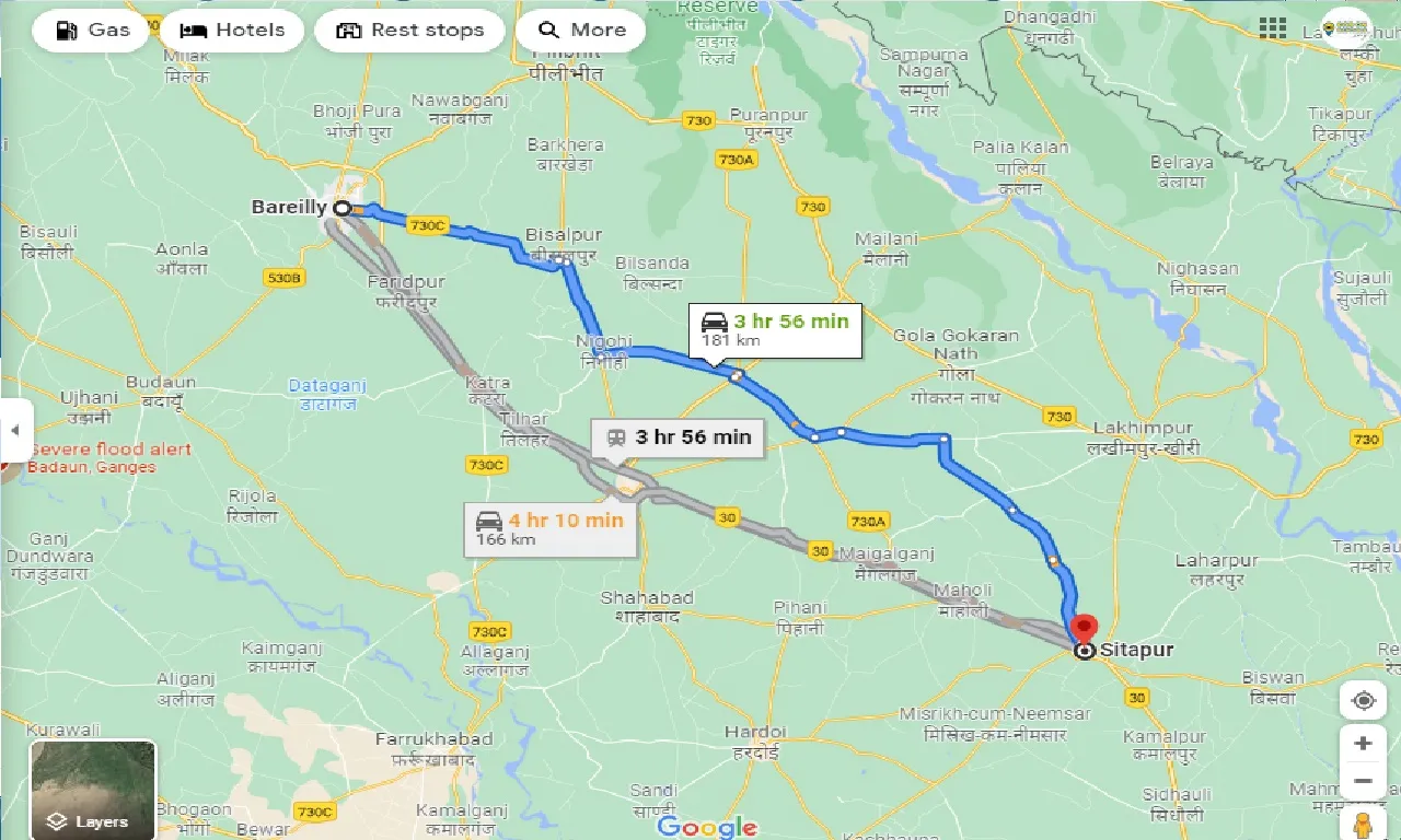 bareilly-to-sitapur-one-way