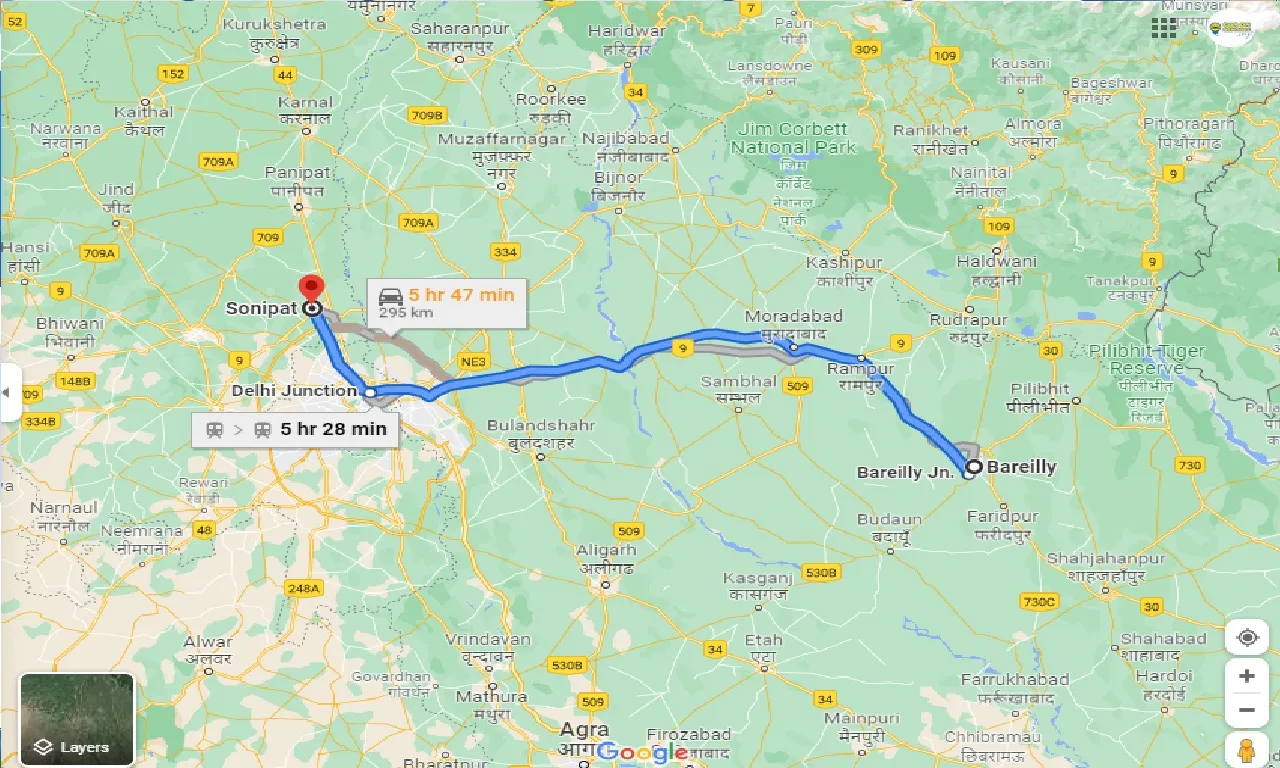 bareilly-to-sonipat-one-way