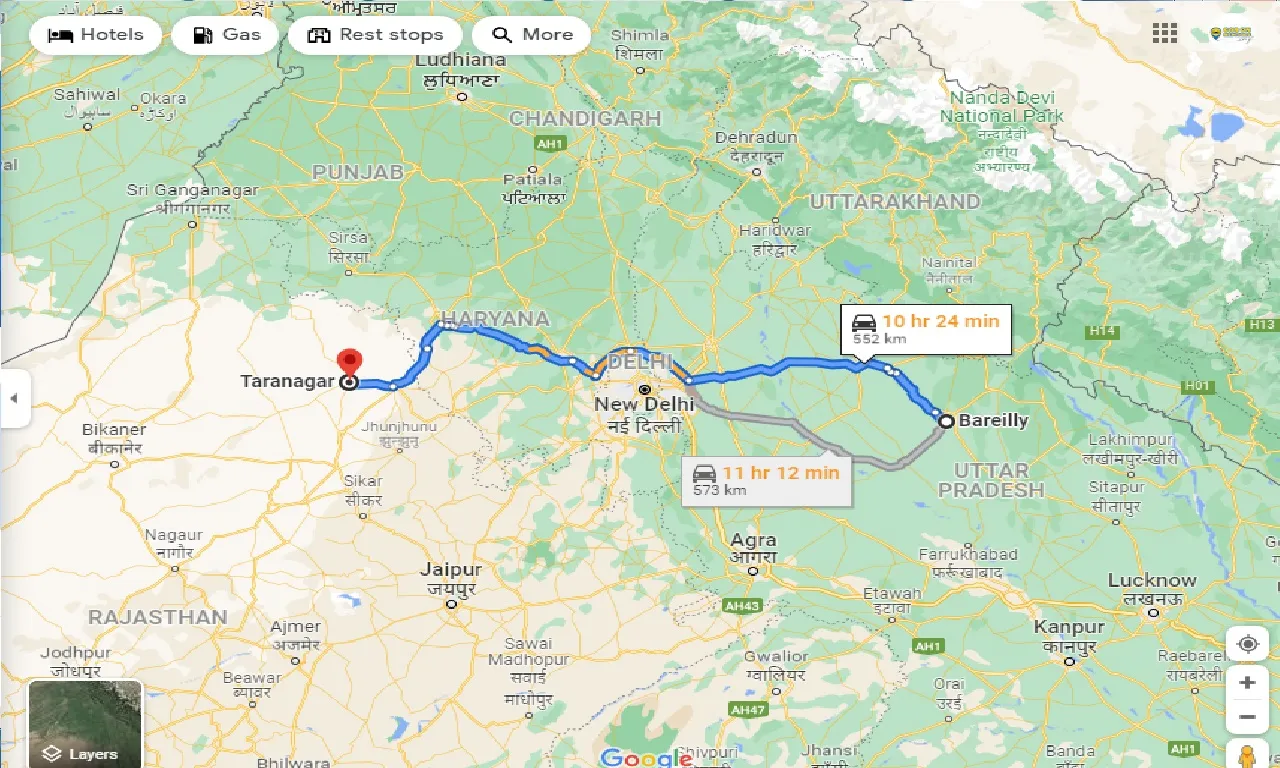 bareilly-to-taranagar-taxi