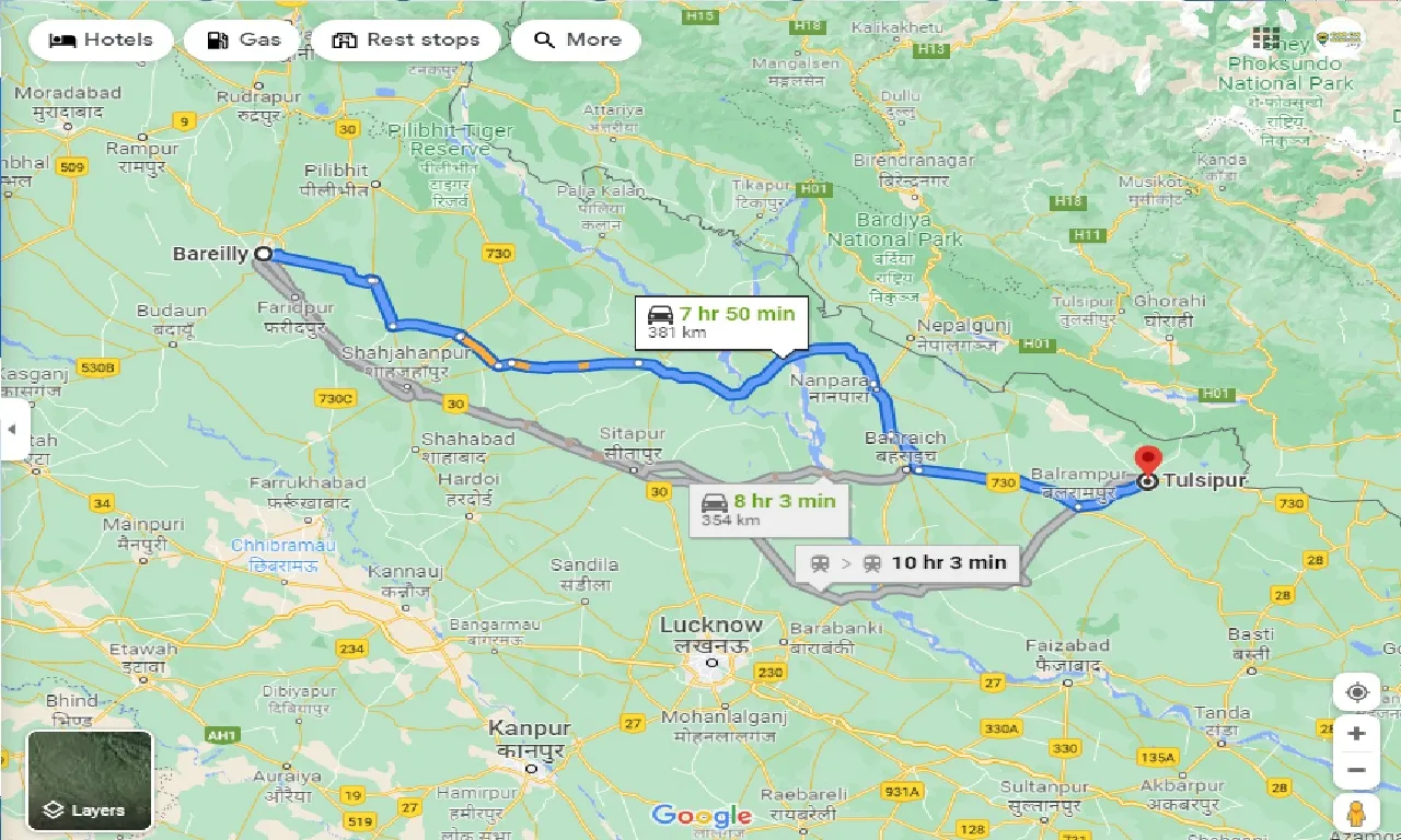 bareilly-to-tulsipur-taxi