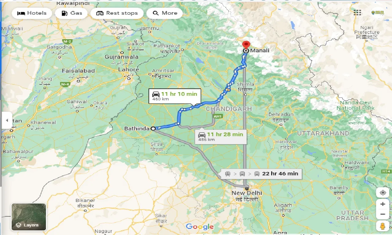 bathinda-to-manali-one-way