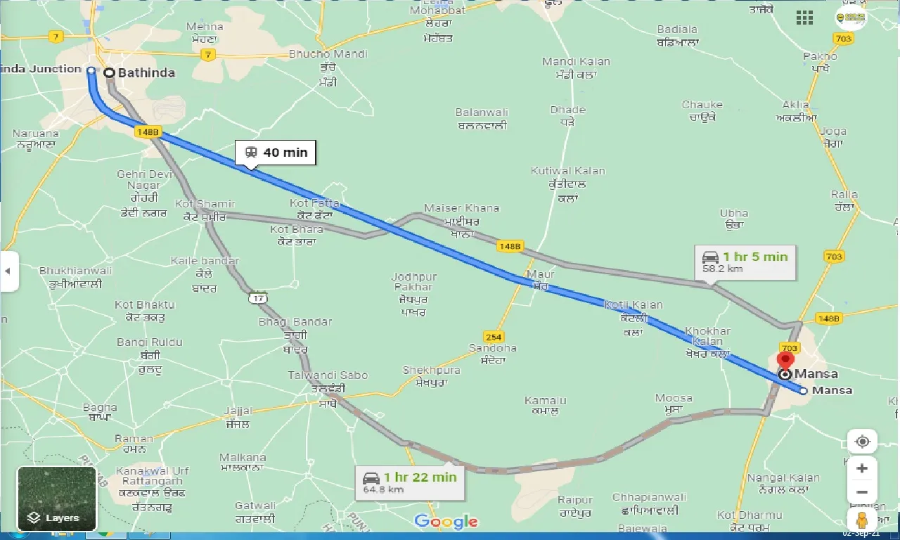 bathinda-to-mansa-one-way