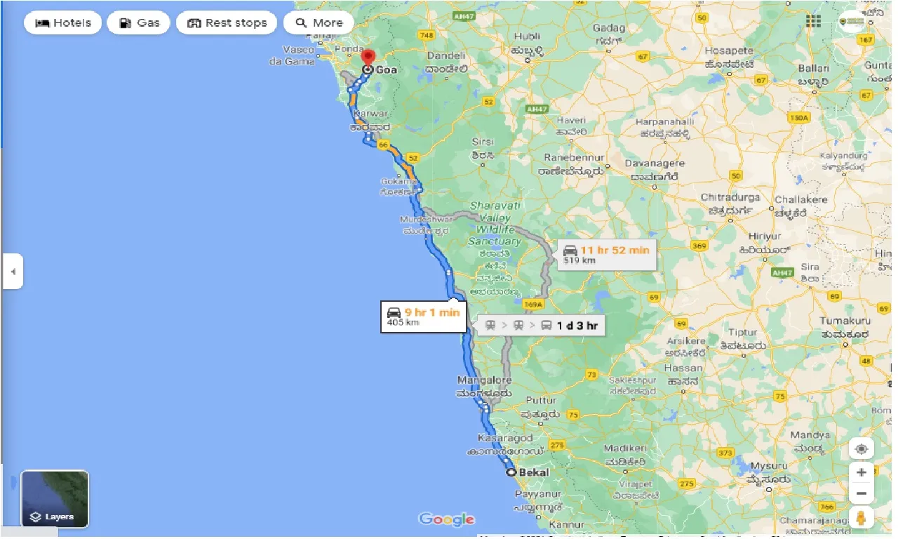 bekal-to-goa-round-trip