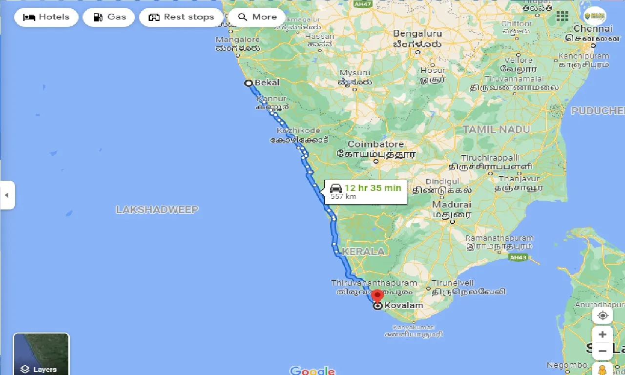 bekal-to-kovalam-round-trip