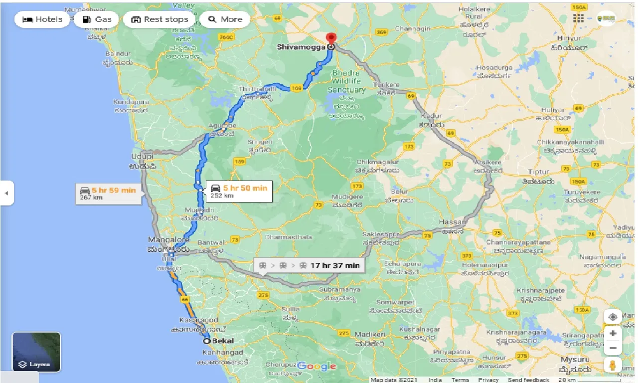 bekal-to-shimoga-round-trip