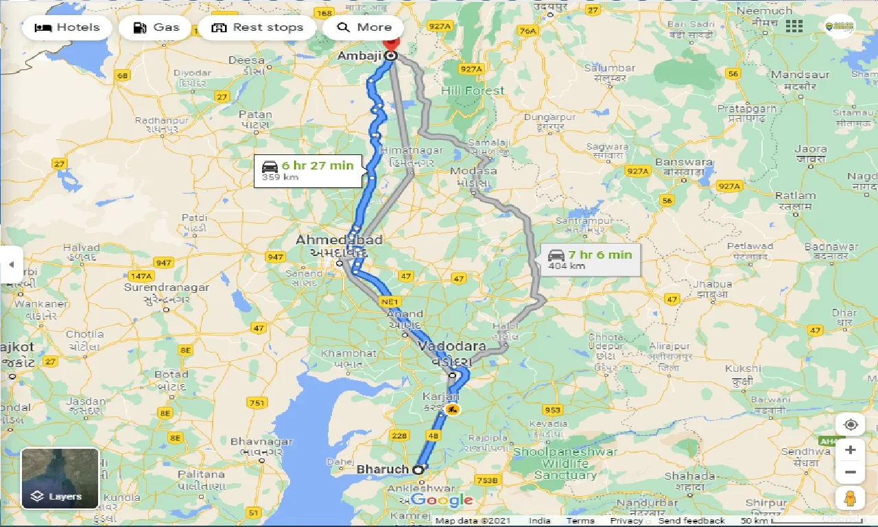 bharuch-to-ambaji-one-way