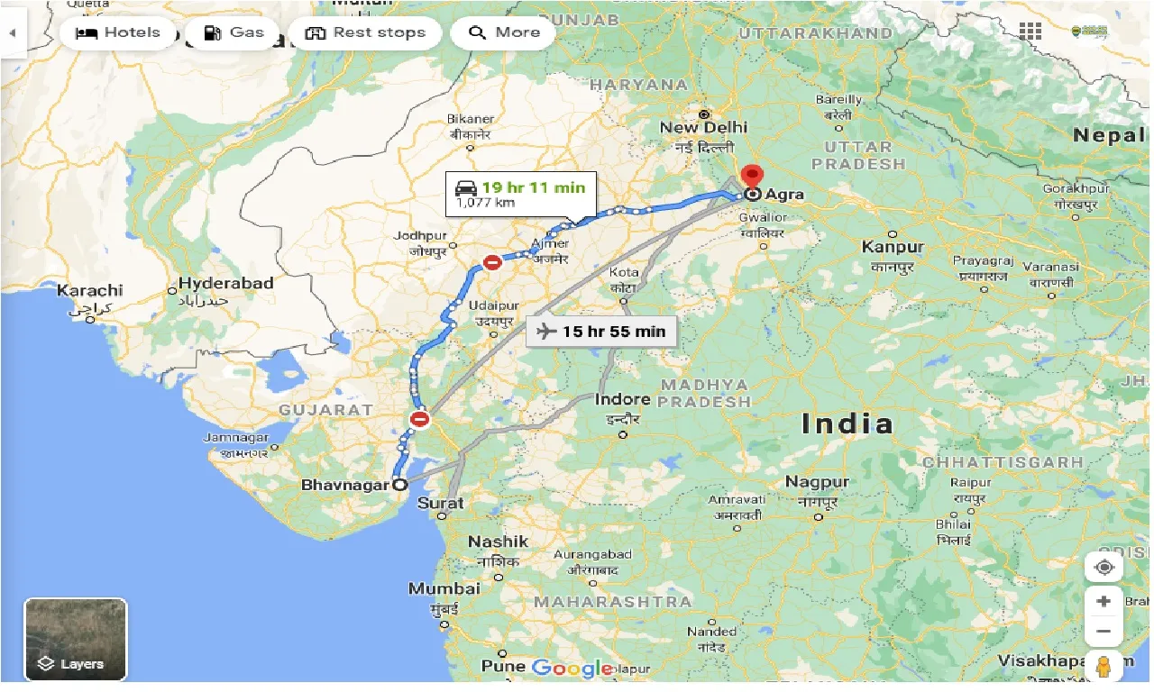 bhavnagar-to-agra-taxi