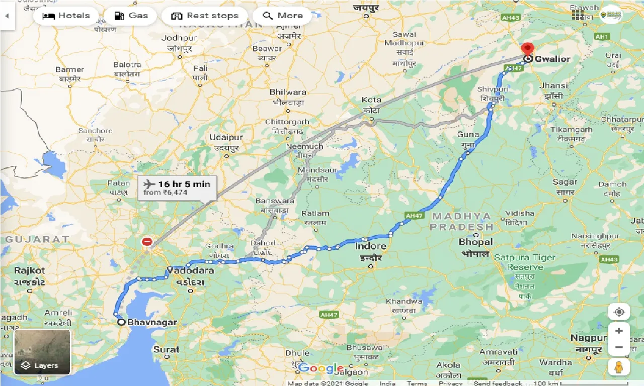 bhavnagar-to-gwalior-one-way