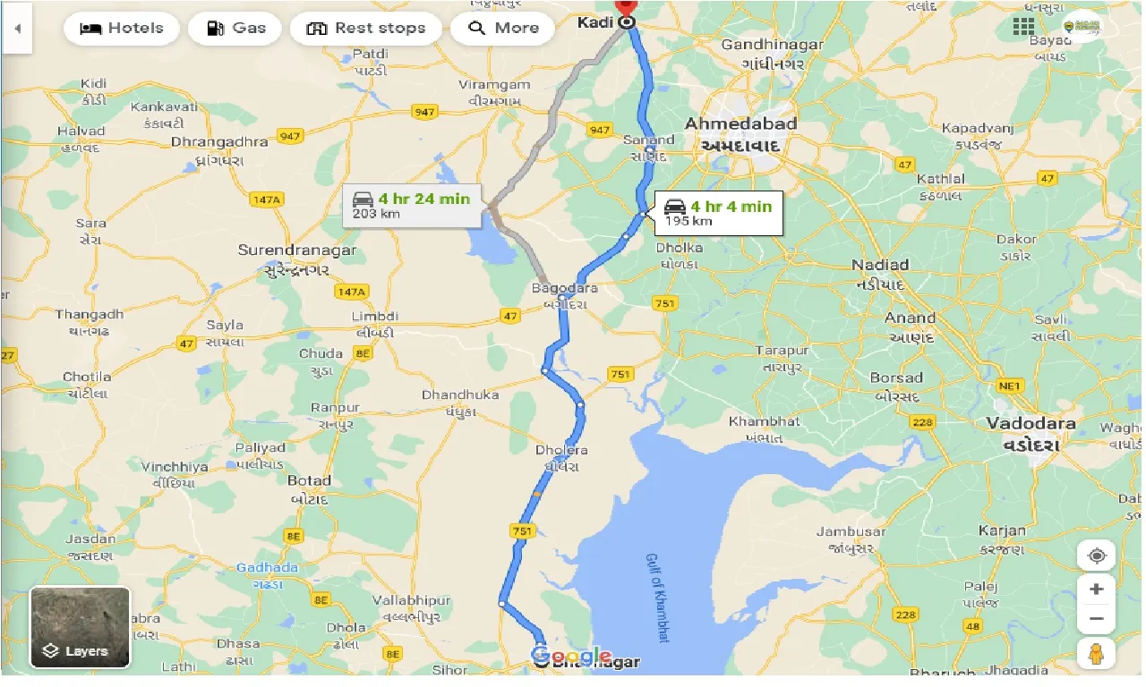 bhavnagar-to-kadi-one-way