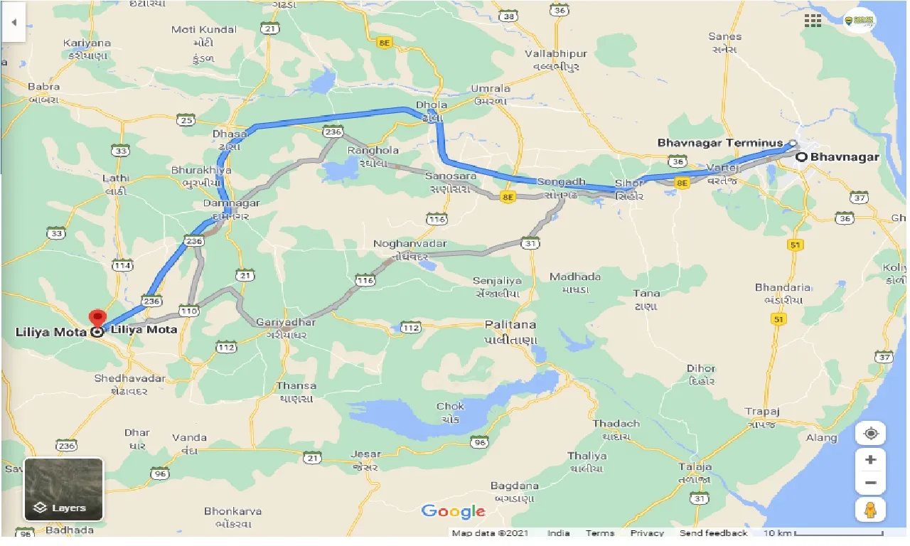 bhavnagar-to-liliya-mota-one-way