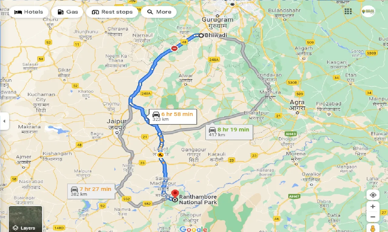 bhiwadi-to-ranthambore-round-trip