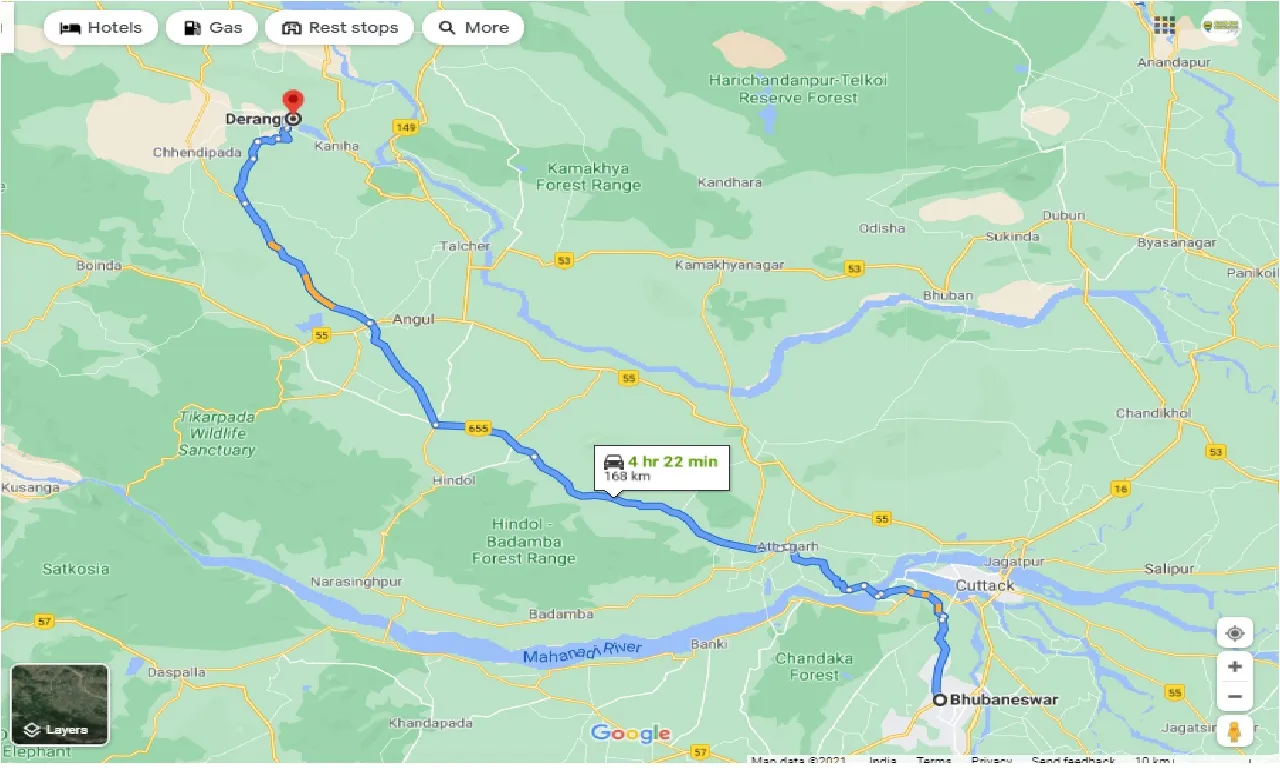 bhubaneswar-to-derang-one-way