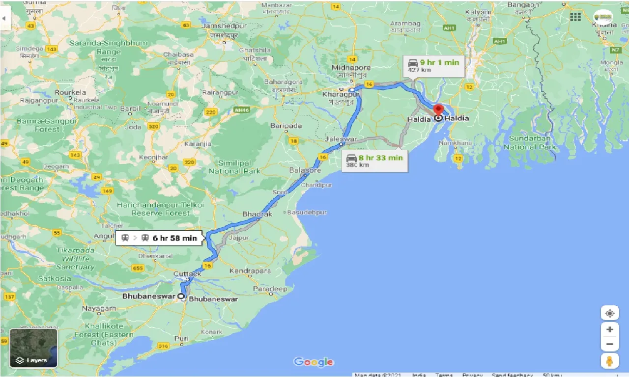 bhubaneswar-to-haldia-taxi