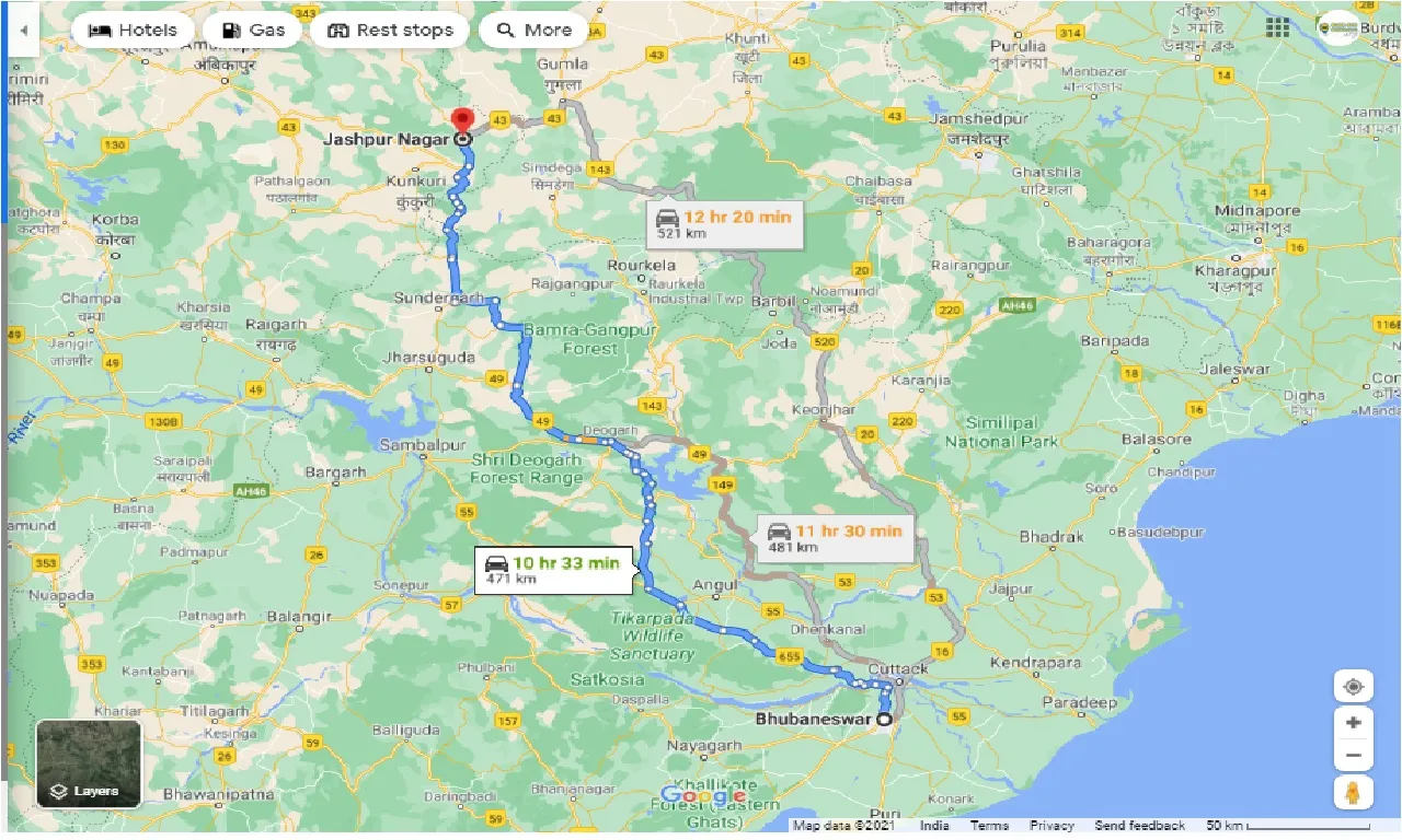 bhubaneswar-to-jashpur-nagar-taxi