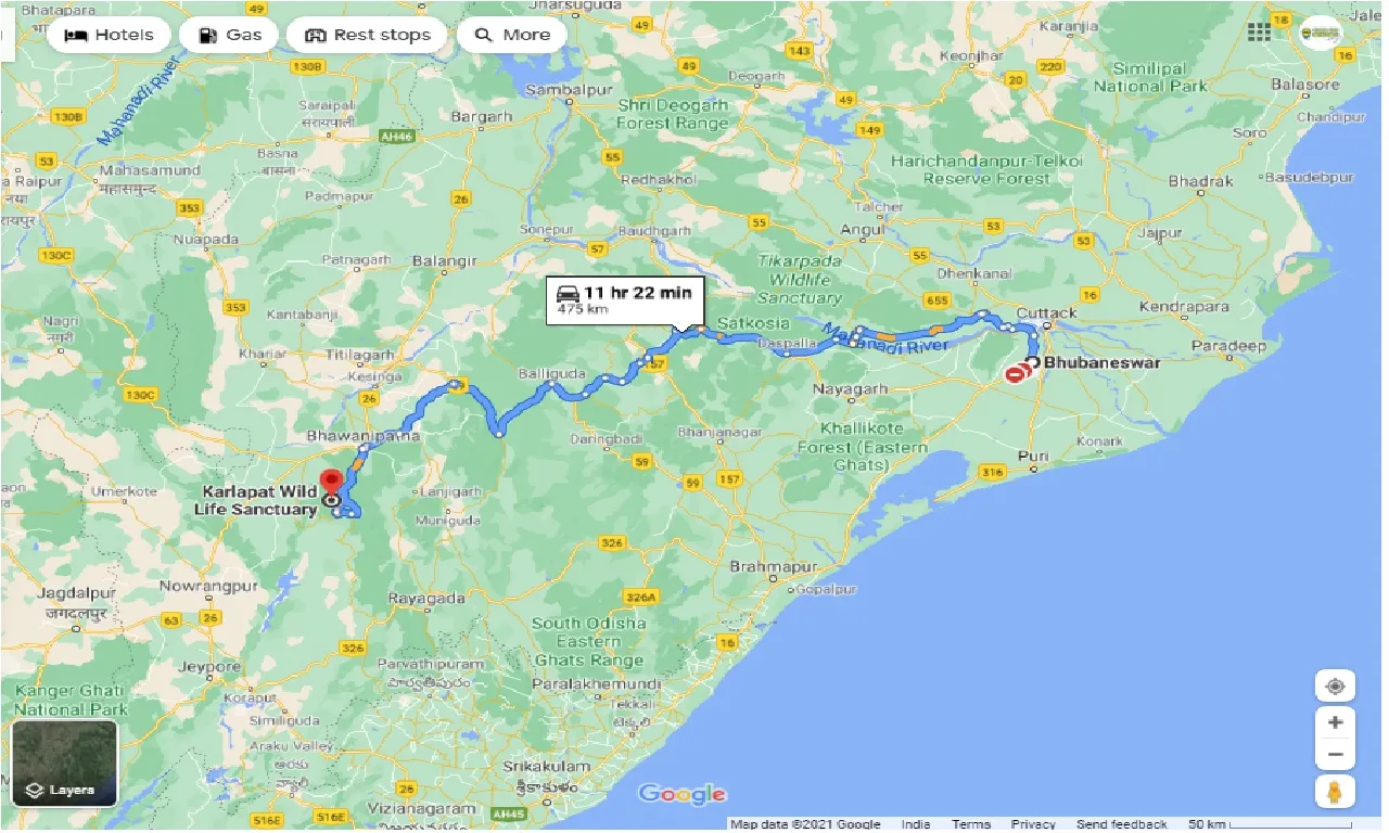 bhubaneswar-to-karlapat-wild-life-sanctuary-one-way